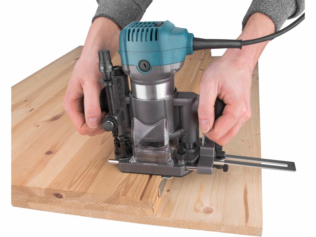 EXTOL INDUSTRIAL ohraňovacia frézka 710W s klieštinou 6–8 mm a reguláciou otáčok