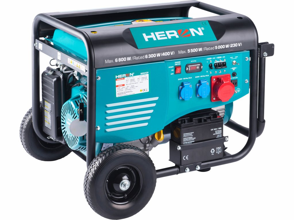 Trojfázový generátor 6,8kW 400V - Benzínová elektrocentrála pre stavby