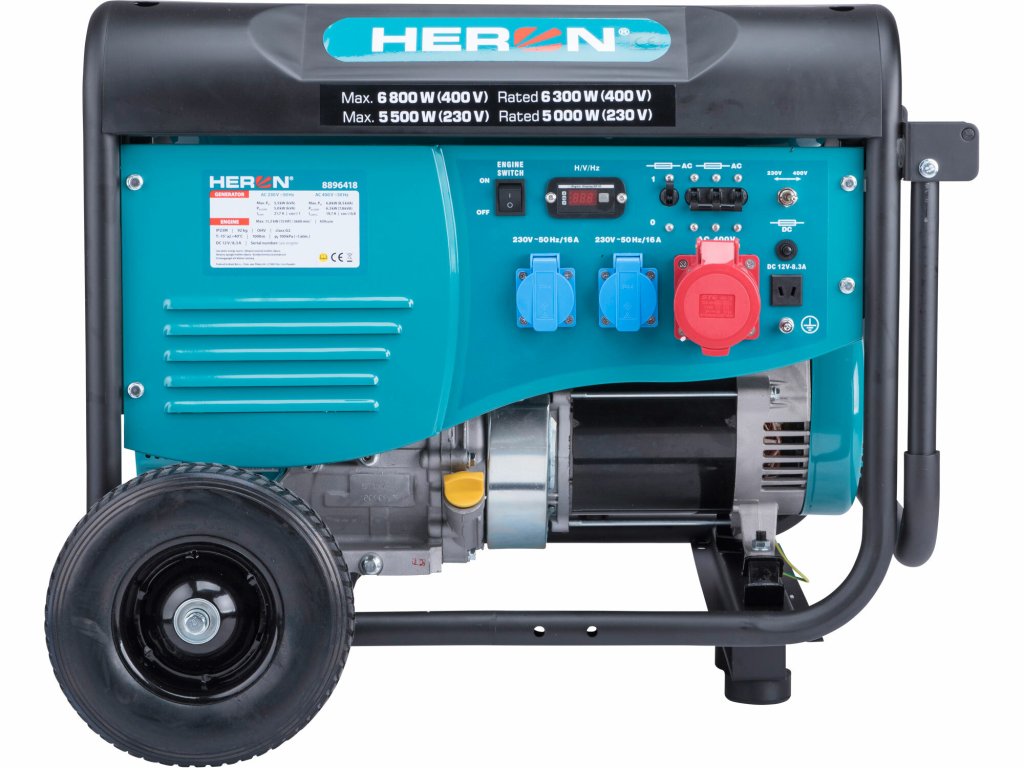 Heron 3F 6,8kW Benzínová Elektrocentrála - Trojfázový Agregát pre Stavebníctvo