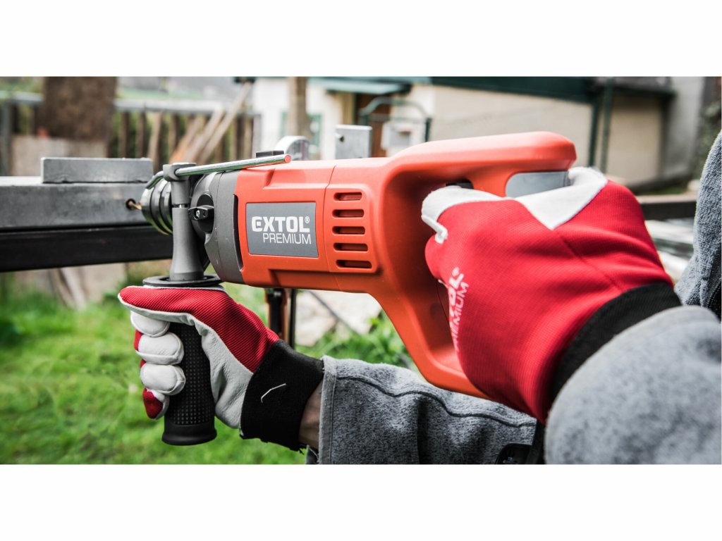EXTOL PREMIUM príklepová vŕtačka 1050W pre murivo, drevo a kov