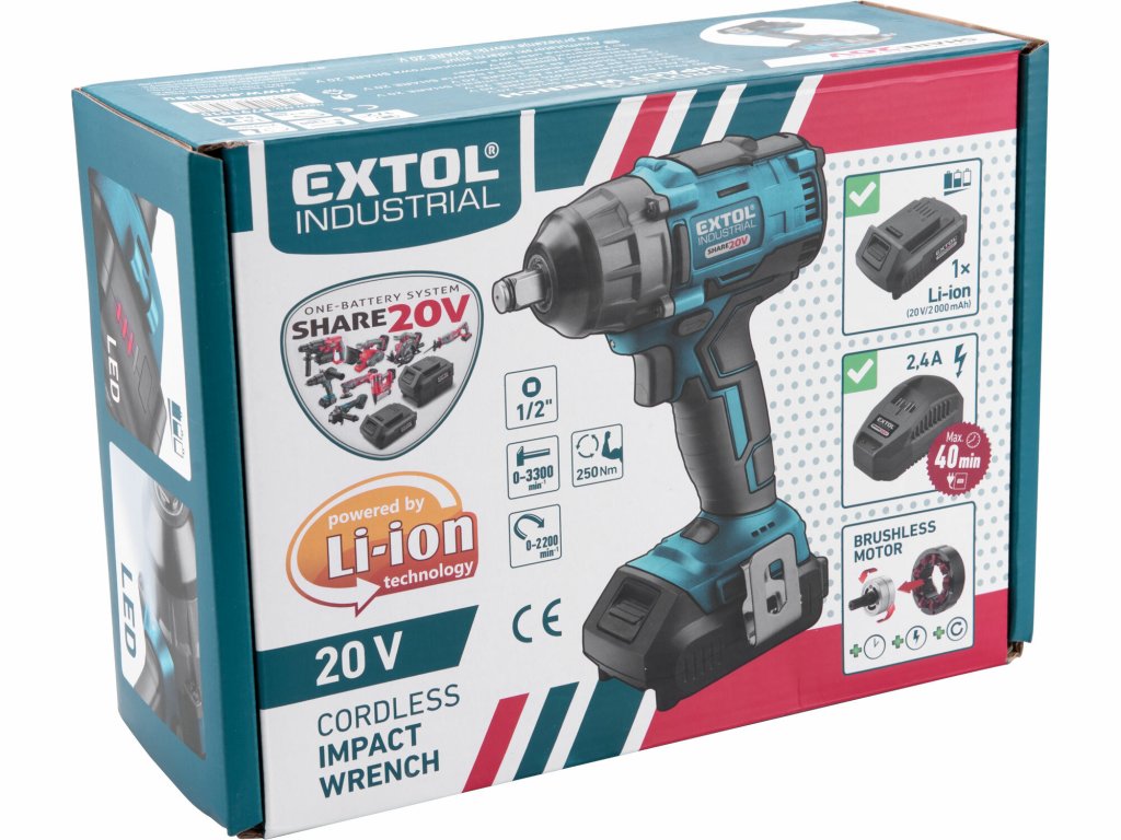 Ľahký rázový aku uťahovák 20V - iba 1,5kg s výkonom 250Nm