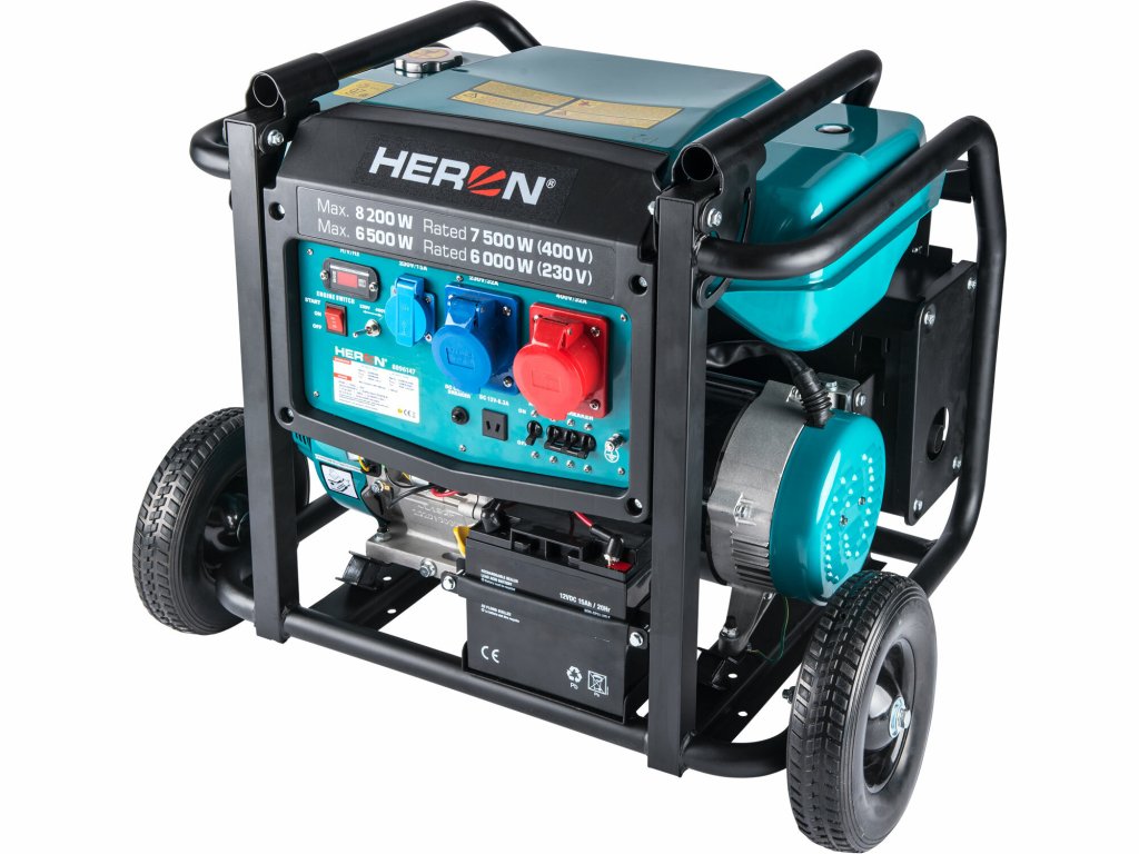 Benzínová elektrocentrála Heron 6,8kW 400V pre profesionálne použitie
