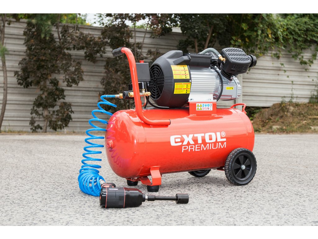 Kompresor EXTOL PREMIUM 50l, 2,2kW, 8bar – pre hobby aj náročných