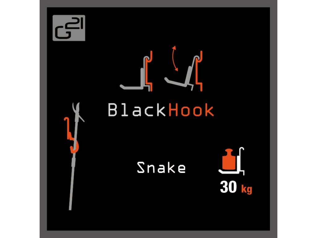 BlackHook small shelf hák nosnosť háku až 30 kg, tvar háku S