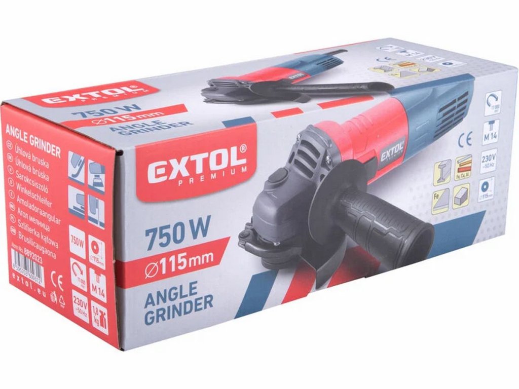 Brúska uhlová 750W EXTOL PREMIUM – kompaktný nástroj na rezanie a brúsenie