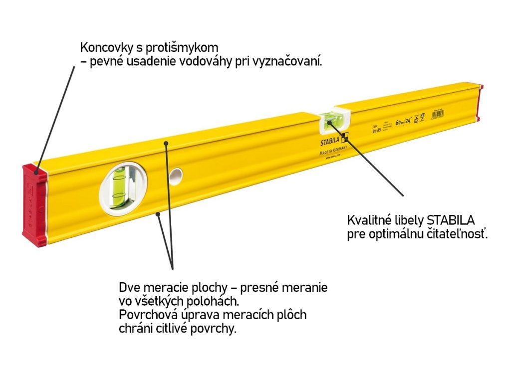 Vodováha STABILA 80 ASM s magnetmi zo vzácnych zemín