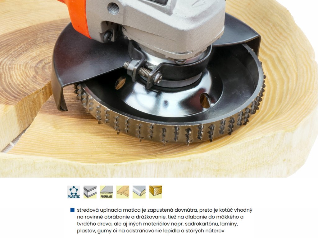 Kotúč rašpľový hrubý oblý 118mm - univerzálne brúsenie dreva a plastov