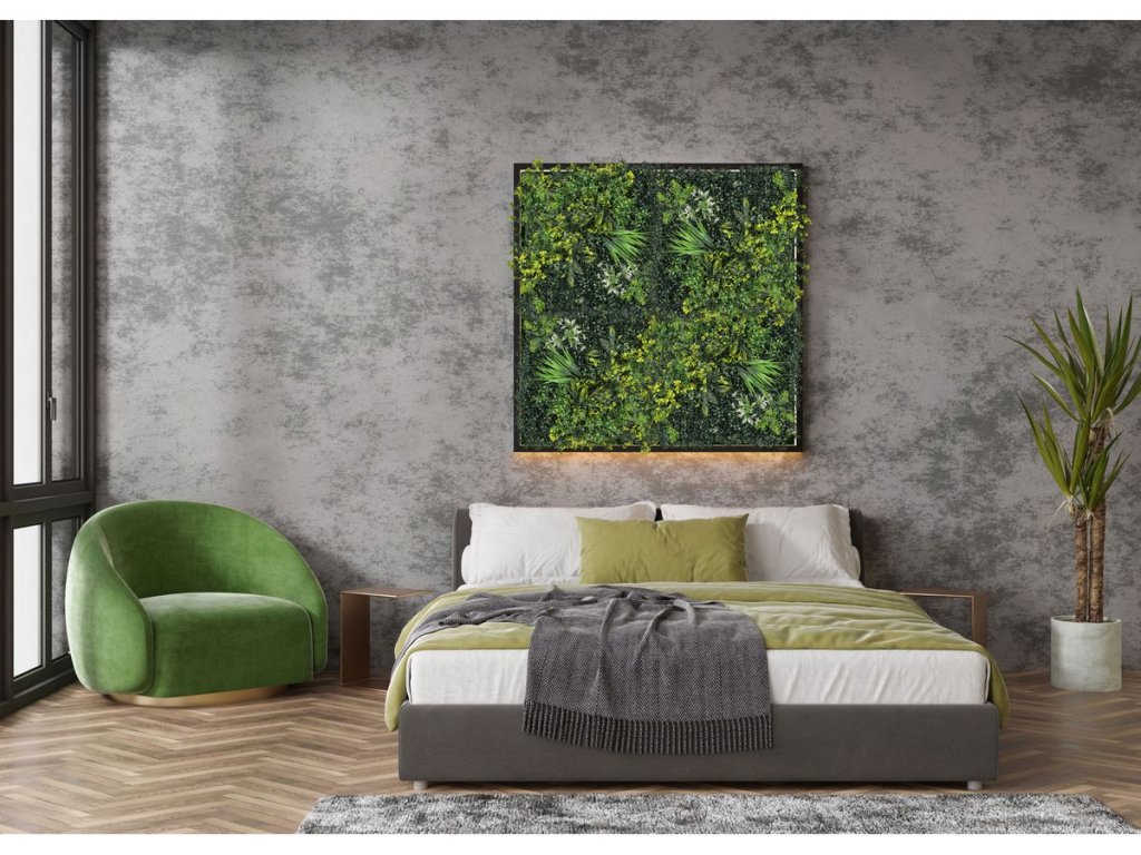 Umelá zelená stena G21 Listo Jungle 50x50 cm pre interiér aj exteriér