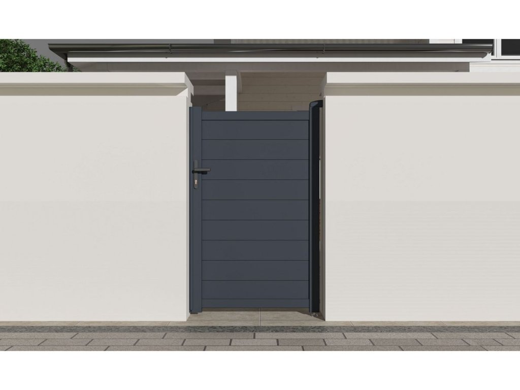 Hliníková plotová bránka G21 Orlando 100x158 cm pravá antracitová s FAB zámkom