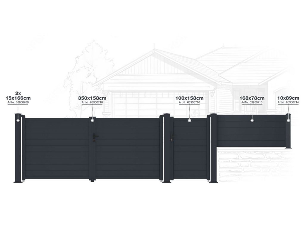 Vjazdová vstupná brána G21 Orlando 350×158 cm – dvojkrídlová hliníková brána s prípravou na automatiku