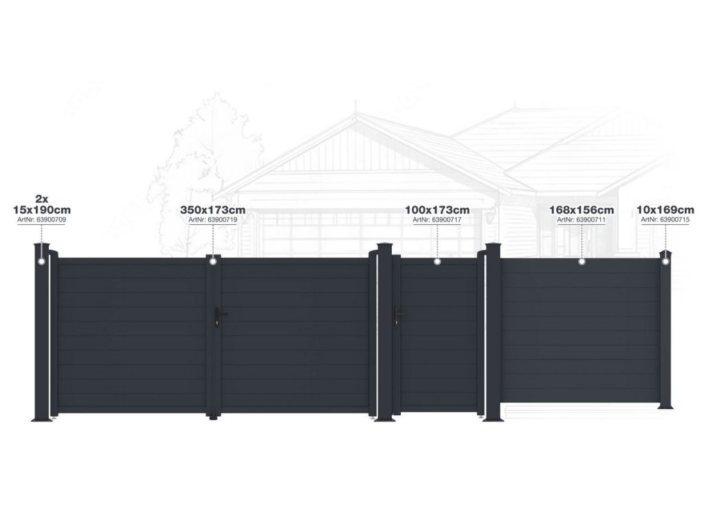 Vjazdová vstupná brána G21 Orlando 350×173 cm – dvojkrídlová hliníková brána s prípravou na automatiku