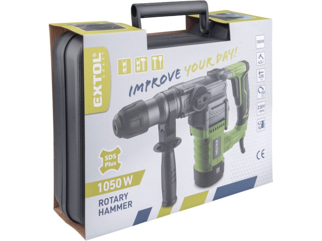 Vŕtacie a sekacie kladivo Extol Craft 1050W so silou 4,5 J