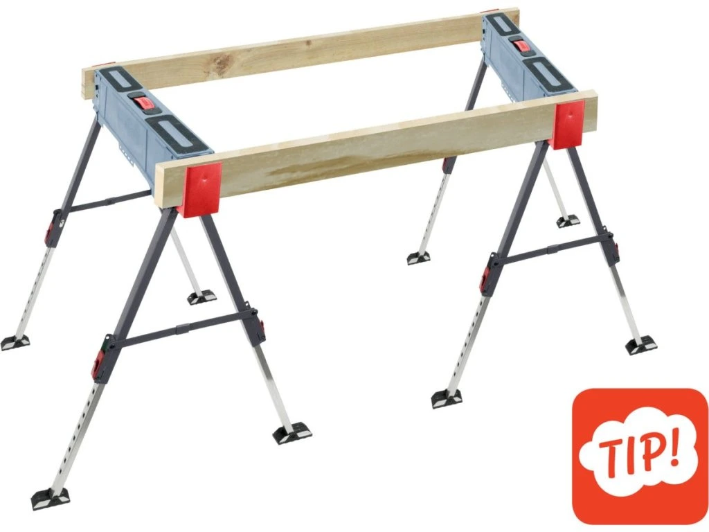 Výškovo nastaviteľná kovová koza na rezanie dreva