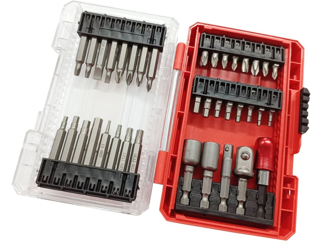 Praktická sada bitov a nástrčných kľúčov Extol Premium 37ks pre každú dielňu