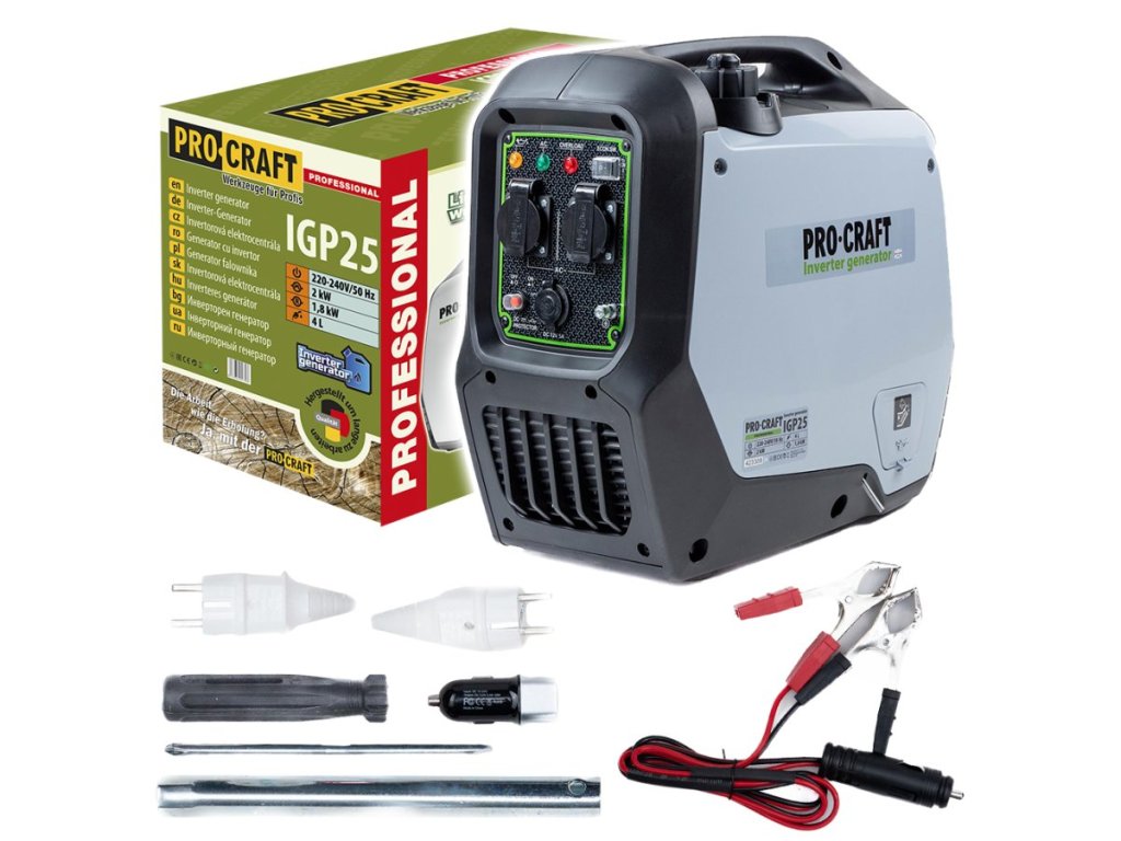 Tichá elektrocentrála Procraft IGP25 na kempovanie a do záhrady
