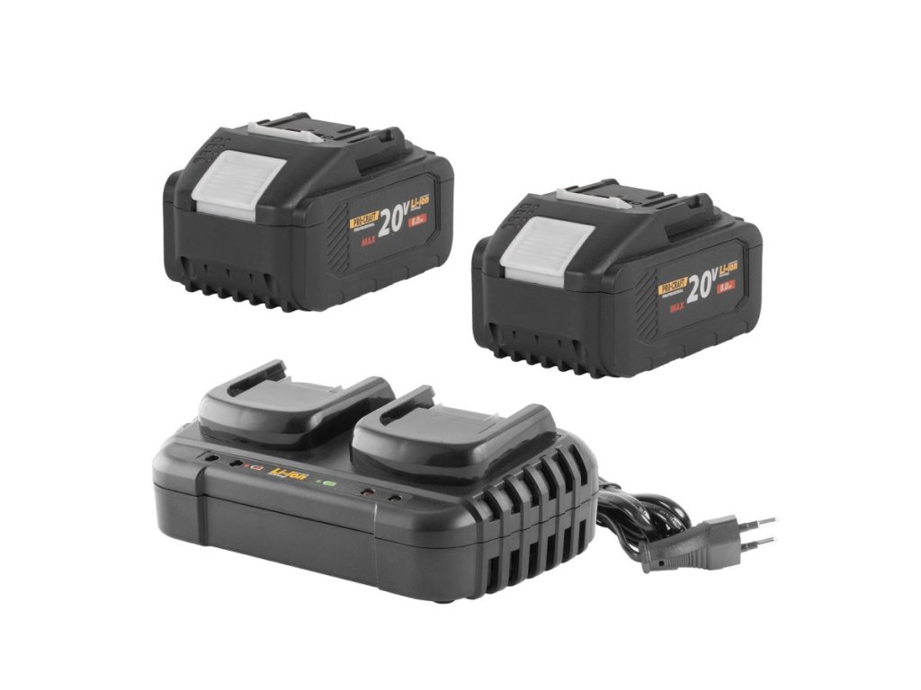 Sada Procraft 20/8: 2x akumulátor 8Ah + duálna nabíjačka 20/2