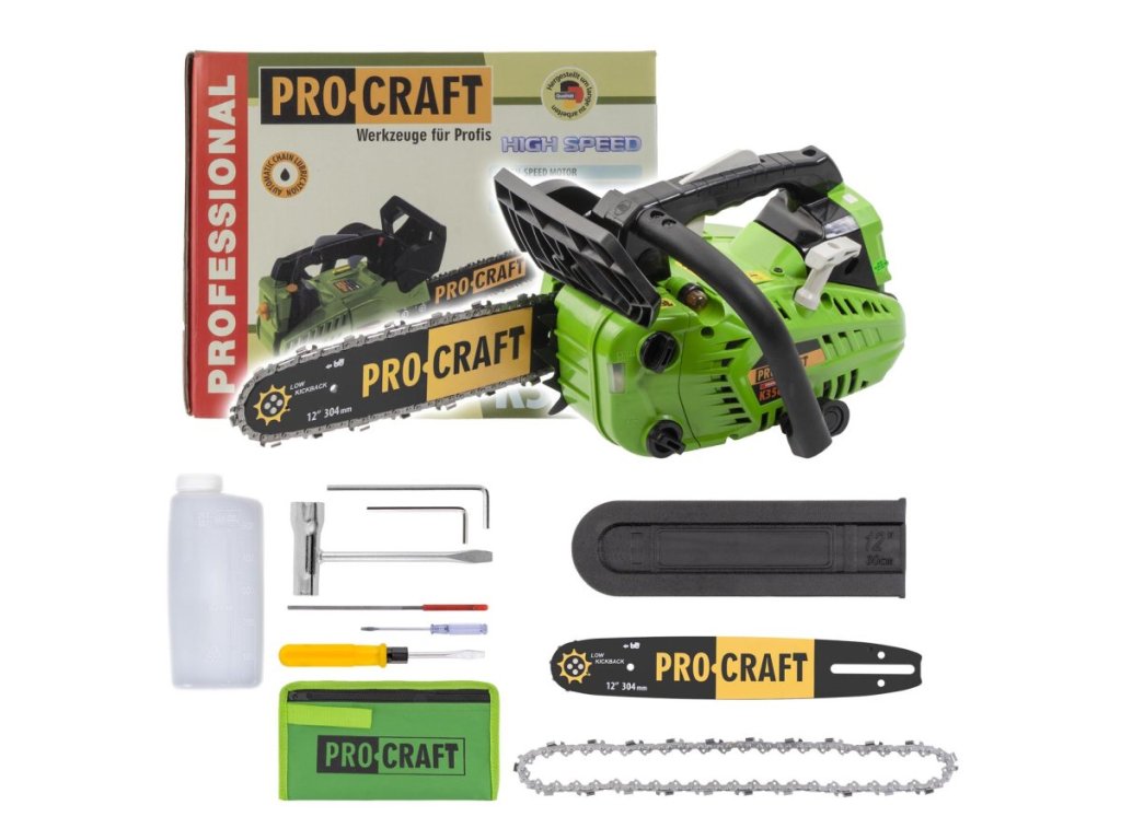 Benzínová reťazová píla PROCRAFT K350S s dĺžkou lišty 300 mm
