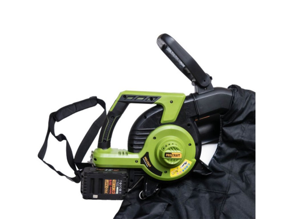Výkonný akumulátorový vysávač lístia Procraft VB20 s mulčovaním