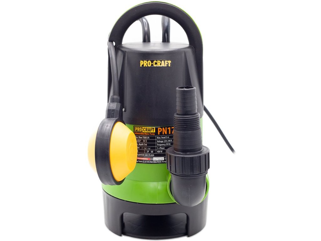 Elektrické kalové čerpadlo Procraft PN17 s plavákovým spínačom a výkonom 7500 l/h