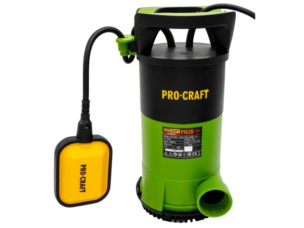 Ponorné čerpadlo Procraft PN28 s nastaviteľnou priechodnosťou až 35 mm
