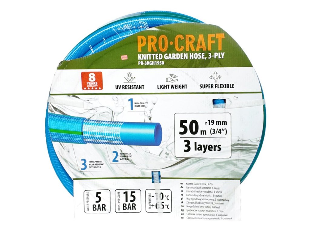 Vystužená hadica na polievanie záhrady s dĺžkou 15 metrov