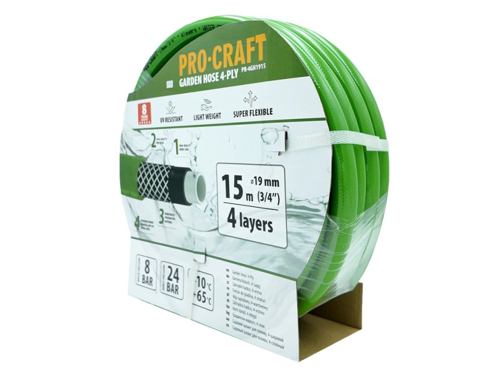 Flexibilná záhradná hadica Procraft PR-4GH1915 bez obsahu ftalátov