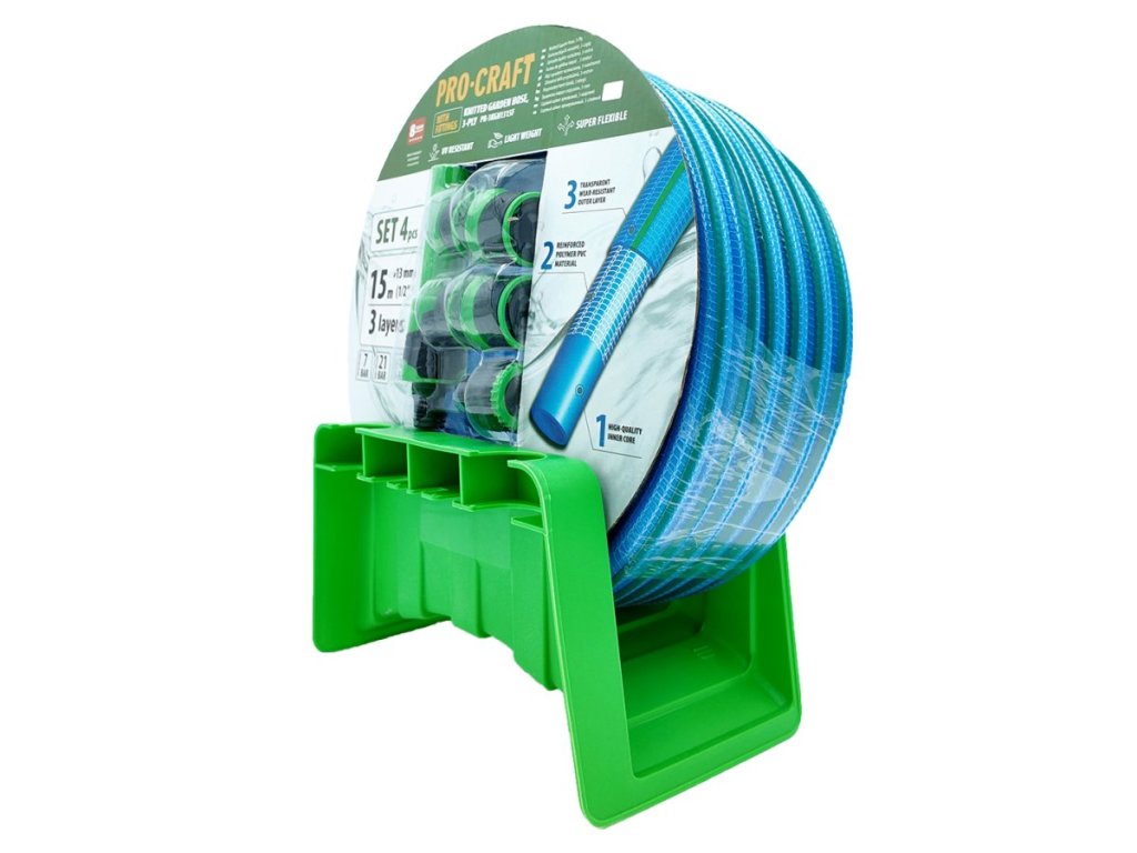 Záhradná hadica Procraft PR-3KGH1315F 1/2" 15 m s príslušenstvom