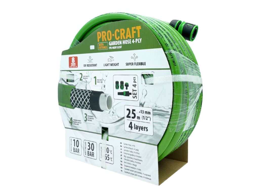 Záhradná hadica Procraft PR-4GH1325F 1/2" 25 m so sadou príslušenstva