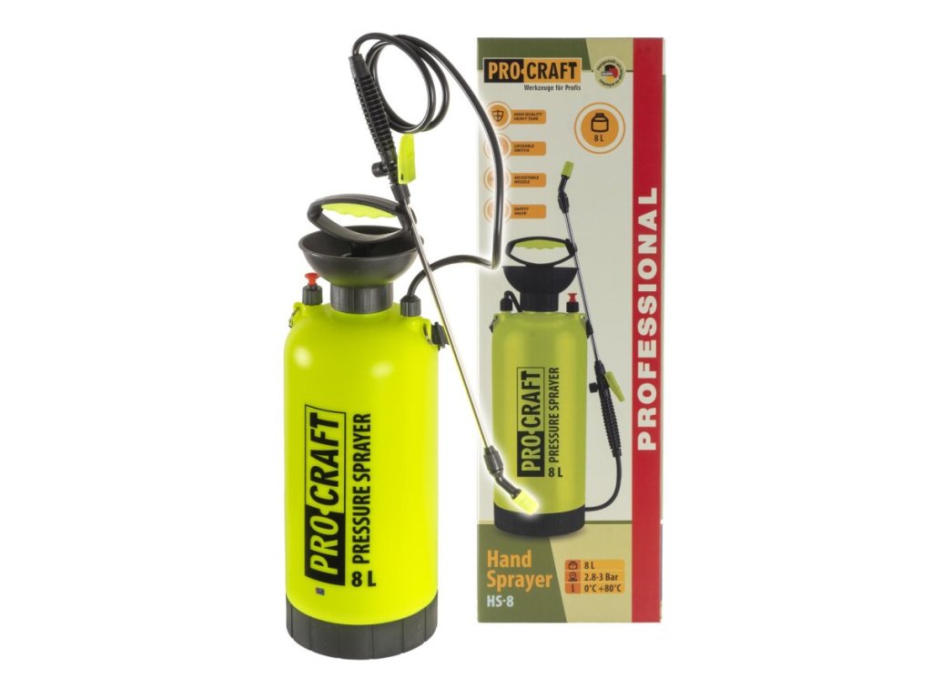 Záhradný postrekovač na ochranu rastlín s kovovou tyčou