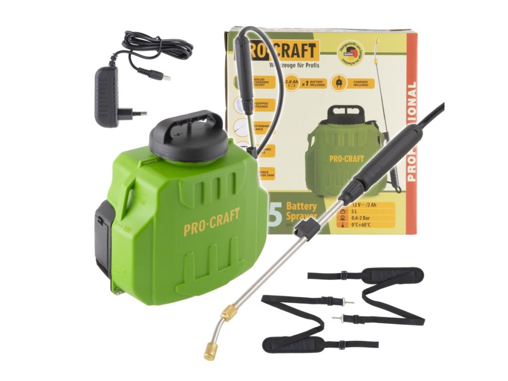 Akumulátorový postrekovač Procraft AS8 s 8l nádržou a 12V Li-ion batériou