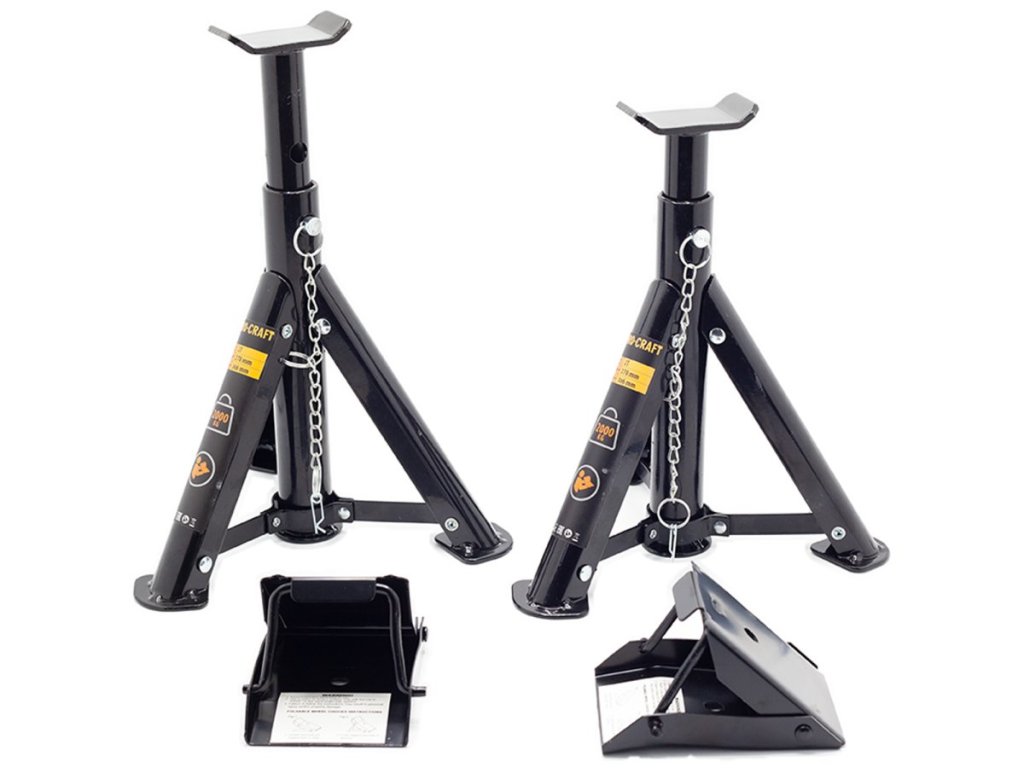 Nízkoprofilový zdvihák na auto s podperami a klinmi