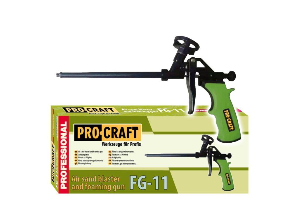 Pištoľ na PU penu PROCRAFT FG11 pre čistú prácu bez zaschnutých zvyškov
