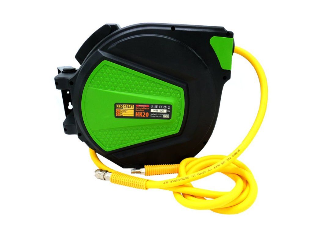 Samonavíjací bubon s hadicou na stlačený vzduch Procraft HK20 pre poriadok v dielni