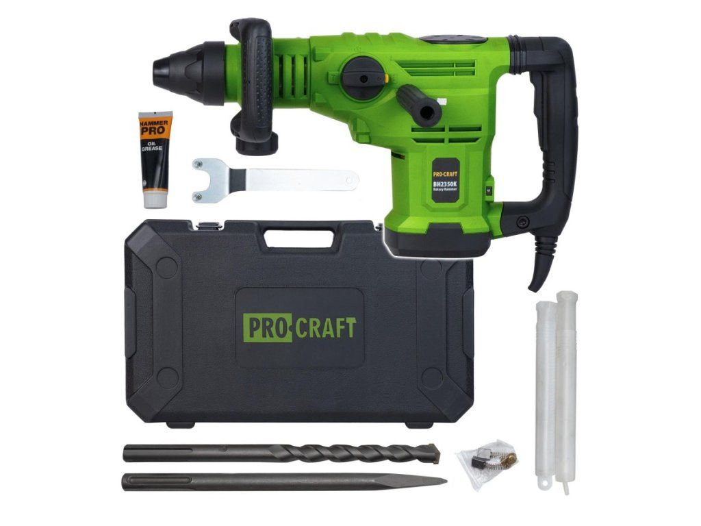 Silné kombinované kladivo Procraft BH2350K s energiou príklepu 25 J
