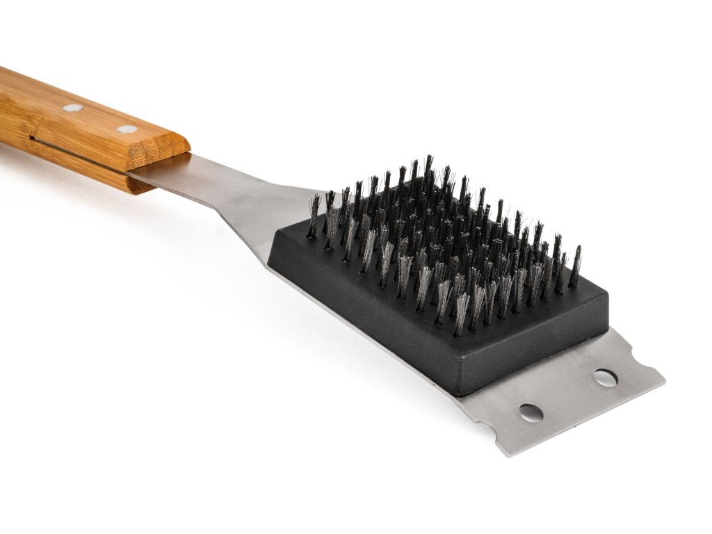 Kefa na čistenie grilu G21 s nerezovou škrabkou a bambusovou rúčkou