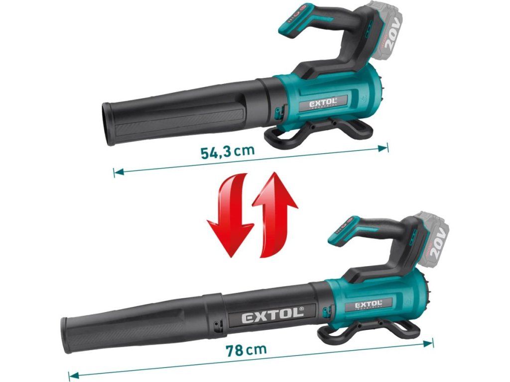 Záhradný fukár EXTOL INDUSTRIAL Share20V s rýchlosťou 52 m/s