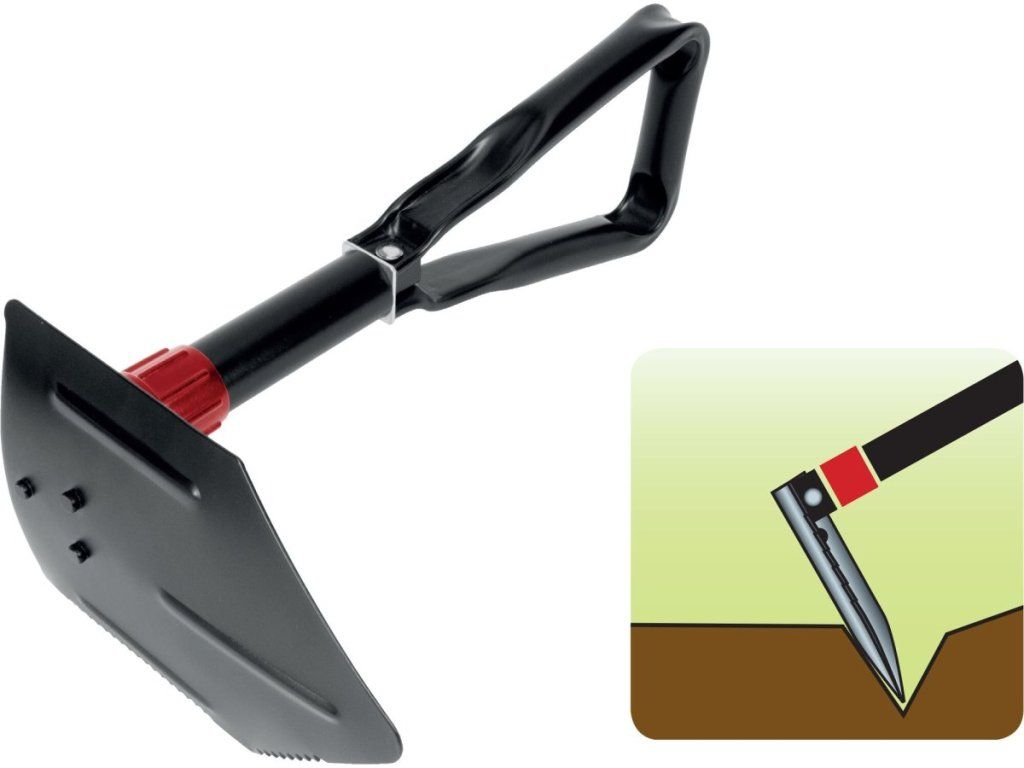 Skladacia lopatka s motyčkou EXTOL PREMIUM na kempovanie a do auta