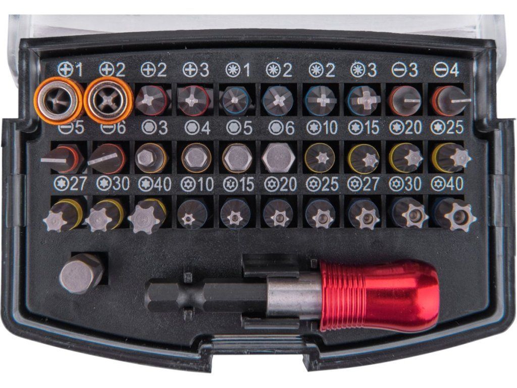 Sada bitov FORTUM s držiakom Fix-Clip pre presné skrutkovanie