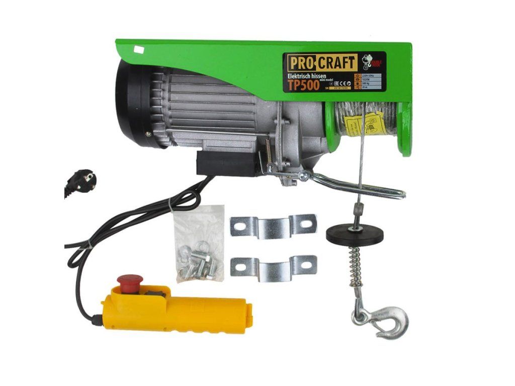 Elektrický lanový navijak Procraft TP500 s nosnosťou 500 kg