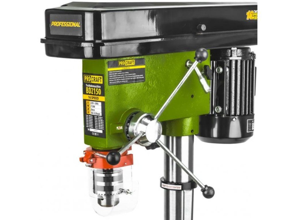 Stĺpová vŕtačka Procraft BD2150 pre presné vŕtanie do kovu a dreva