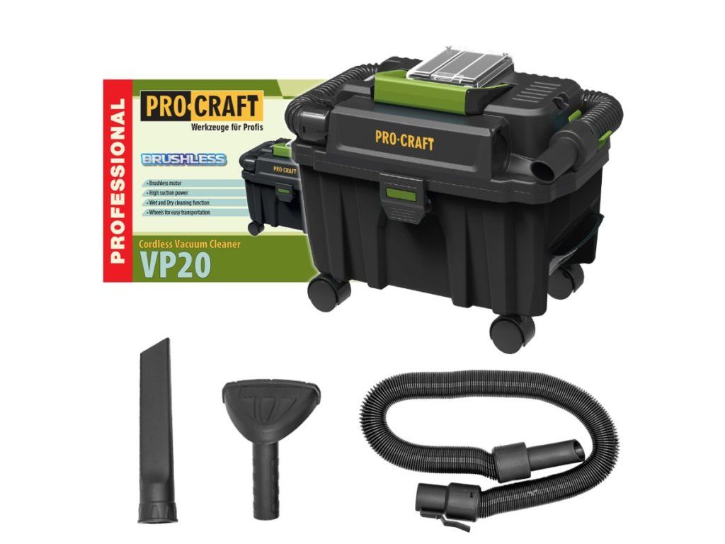 Akumulátorový priemyselný vysávač Procraft VP20 pre čistú dielňu