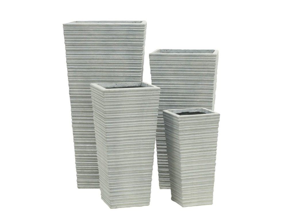 Ručne vyrábaný kvetináč G21 Stone Linea 59 cm so vzhľadom kameňa