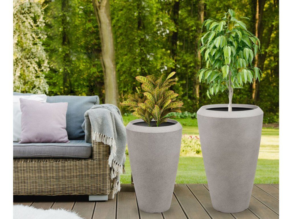 Dizajnový kvetináč G21 Cement Oval pre terasu aj interiér