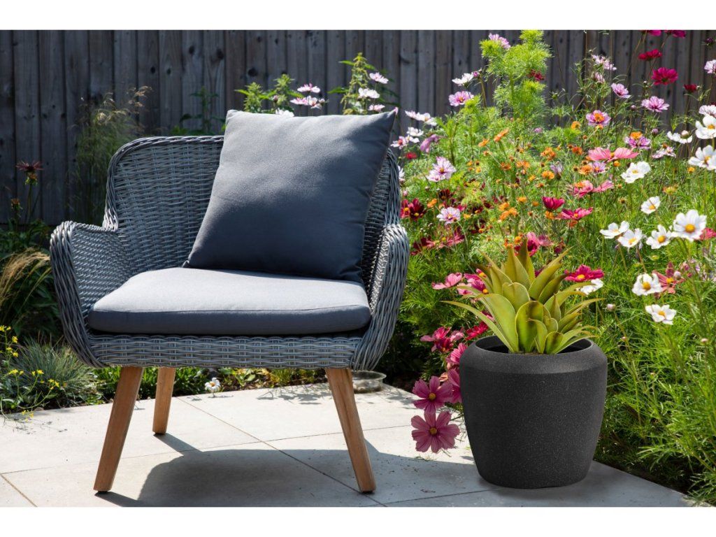 Mrazuvzdorný kvetináč G21 Coal Round s UV ochranou