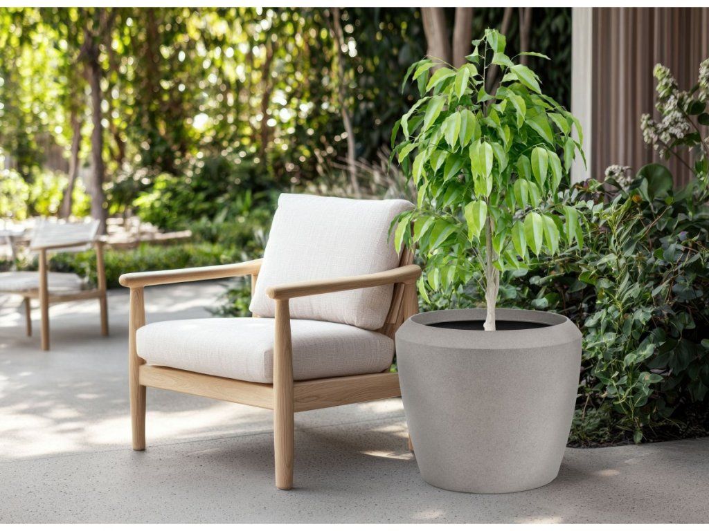 Mrazuvzdorný kvetináč G21 Cement Round s UV ochranou