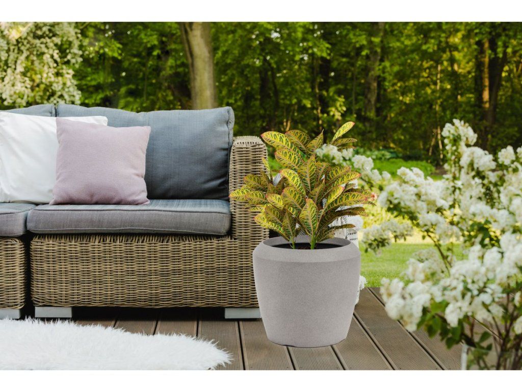 Mrazuvzdorný kvetináč G21 Cement Round s UV ochranou