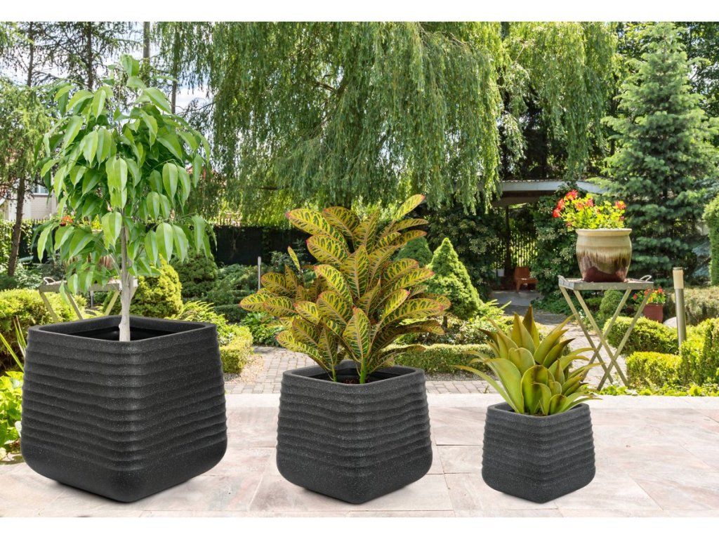 Mrazuvzdorný kvetináč G21 Lava Cube s hrúbkou steny 0,5 cm