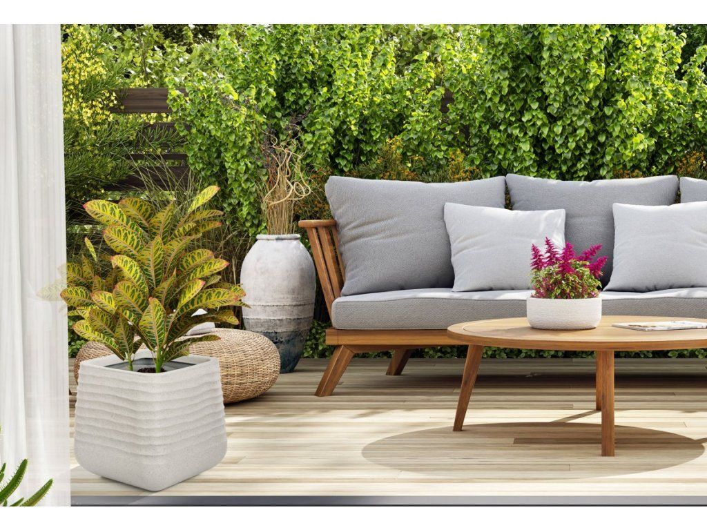 Kvetináč G21 Sand Cube vydrží mrazy aj silný letný vietor