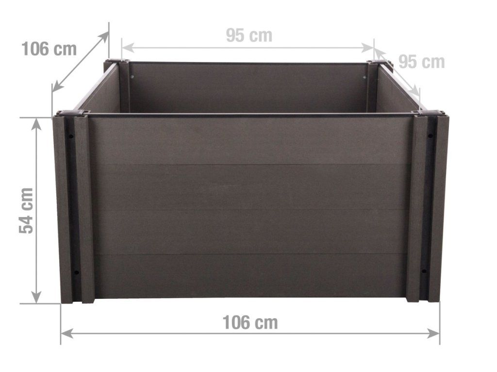 Bezúdržbový vyvýšený záhon G21 Crop v odtieni Eben