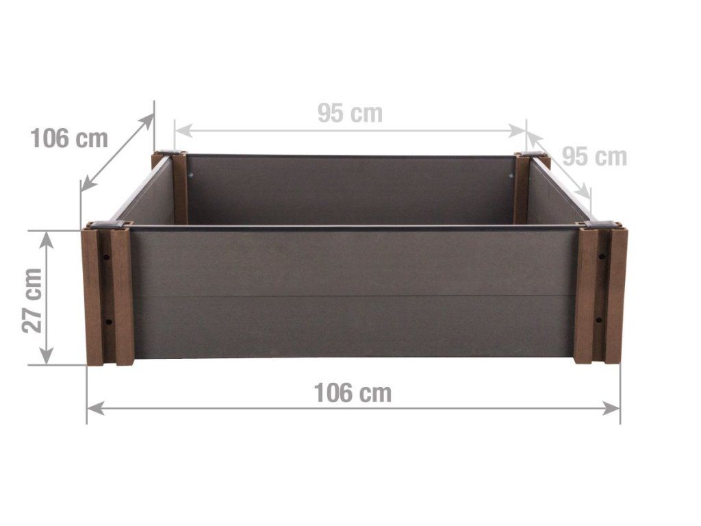 Bezúdržbový vyvýšený záhon G21 Crop v odtieni Eben